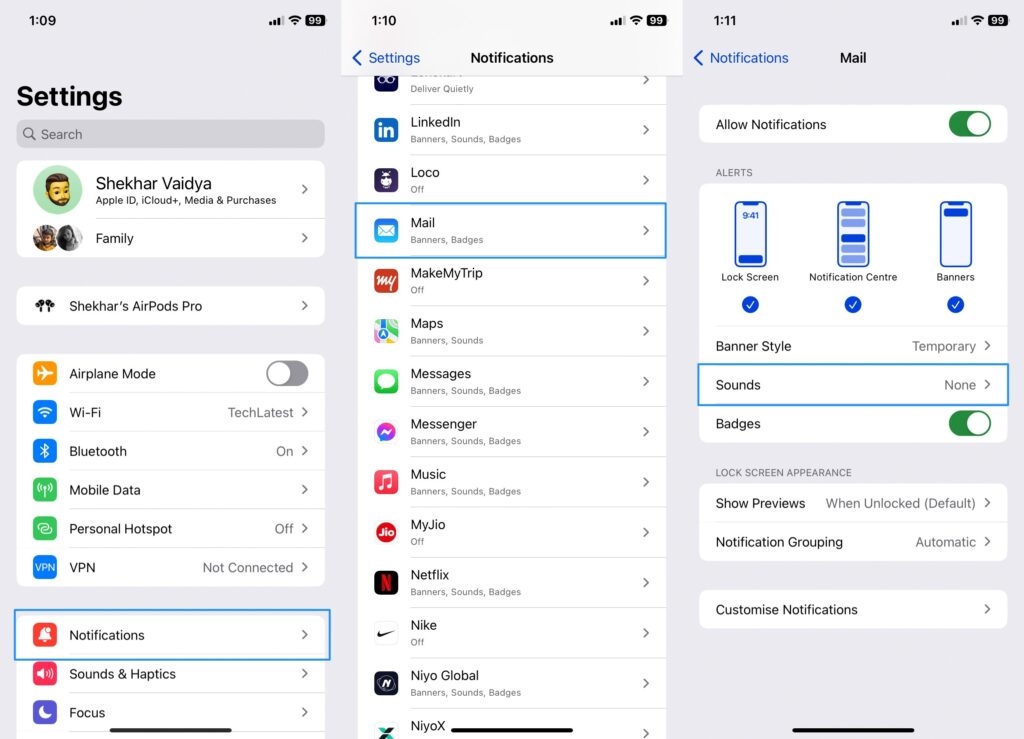 Impostazioni Posta iPhone - iPhone Vibra Casualmente