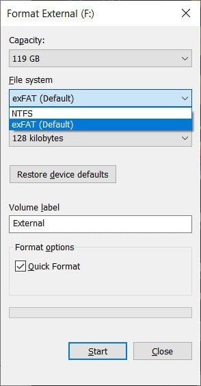 Partitionner un disque dur externe