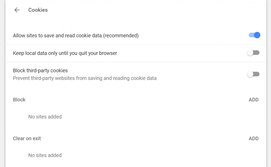 Chrome Cookies Einstellungen