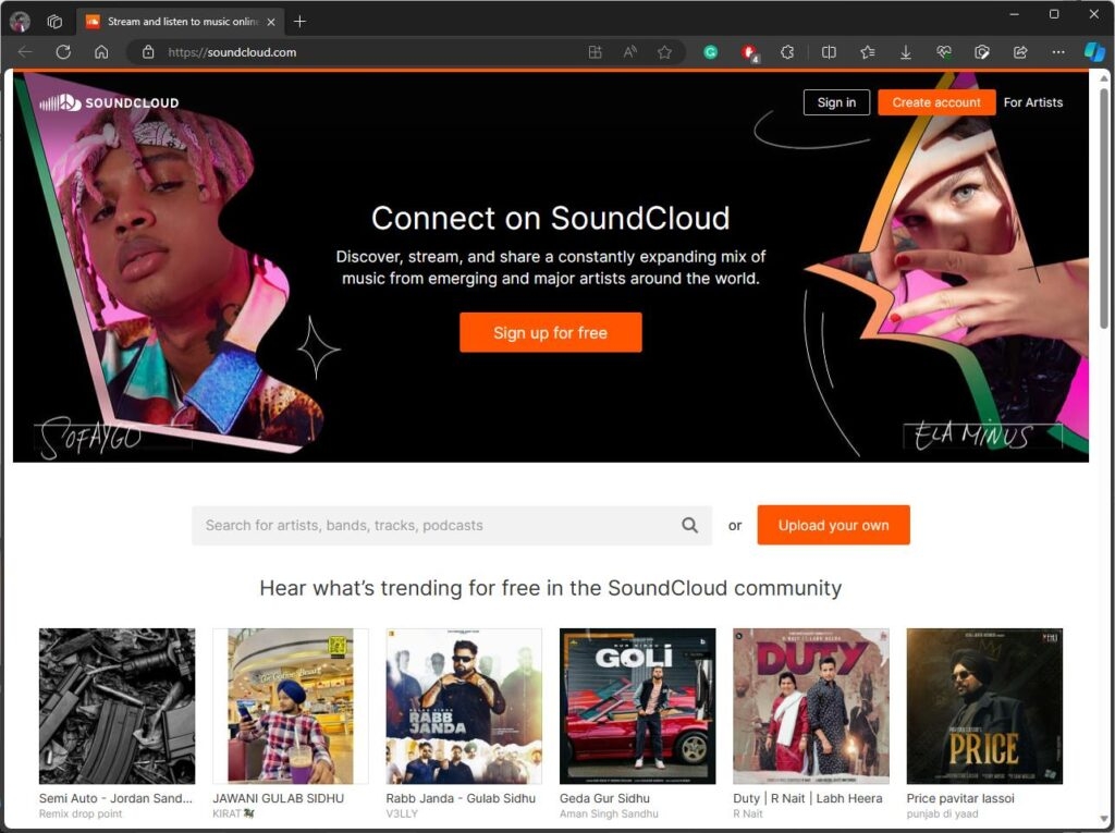 Soundcloud - Unblockierte Musikseite