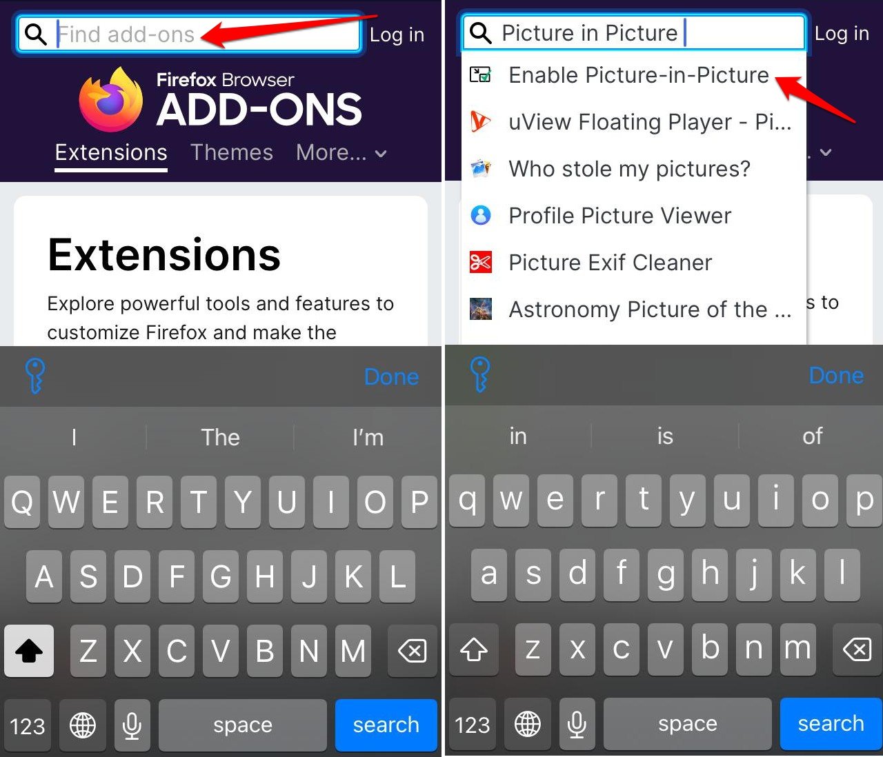 iOSでピクチャーインピクチャーMozillaアドオンを使用する方法