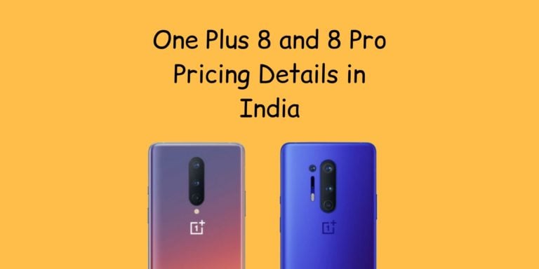 Oneplus 8 및 Oneplus 8 Pro 가격
