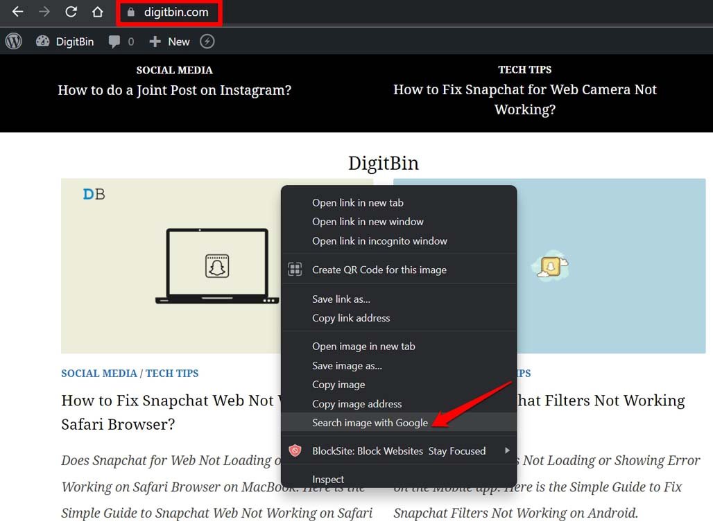 ウェブサイトからGoogle Lensを使用して画像を検索