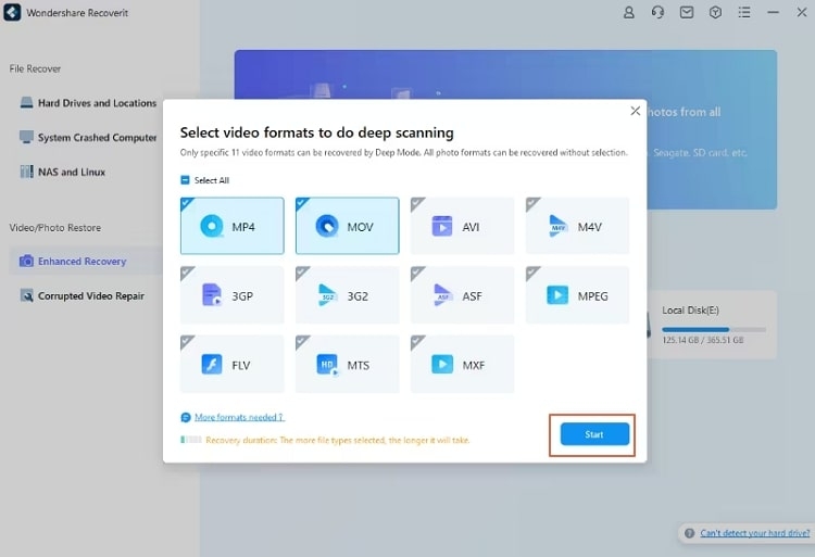 Wondershare Recoverit Enhanced Video Recovery