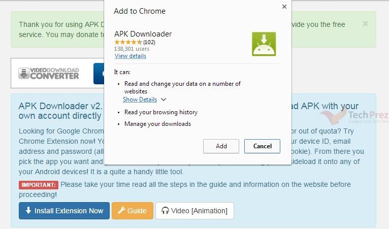 Estensione del plugin APK Downloader