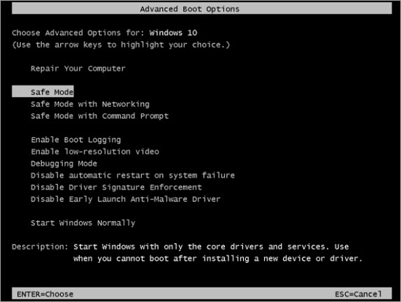 Boot into Safe Mode in Windows