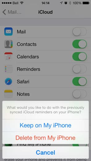 複数のiPhoneに表示されるリマインダー