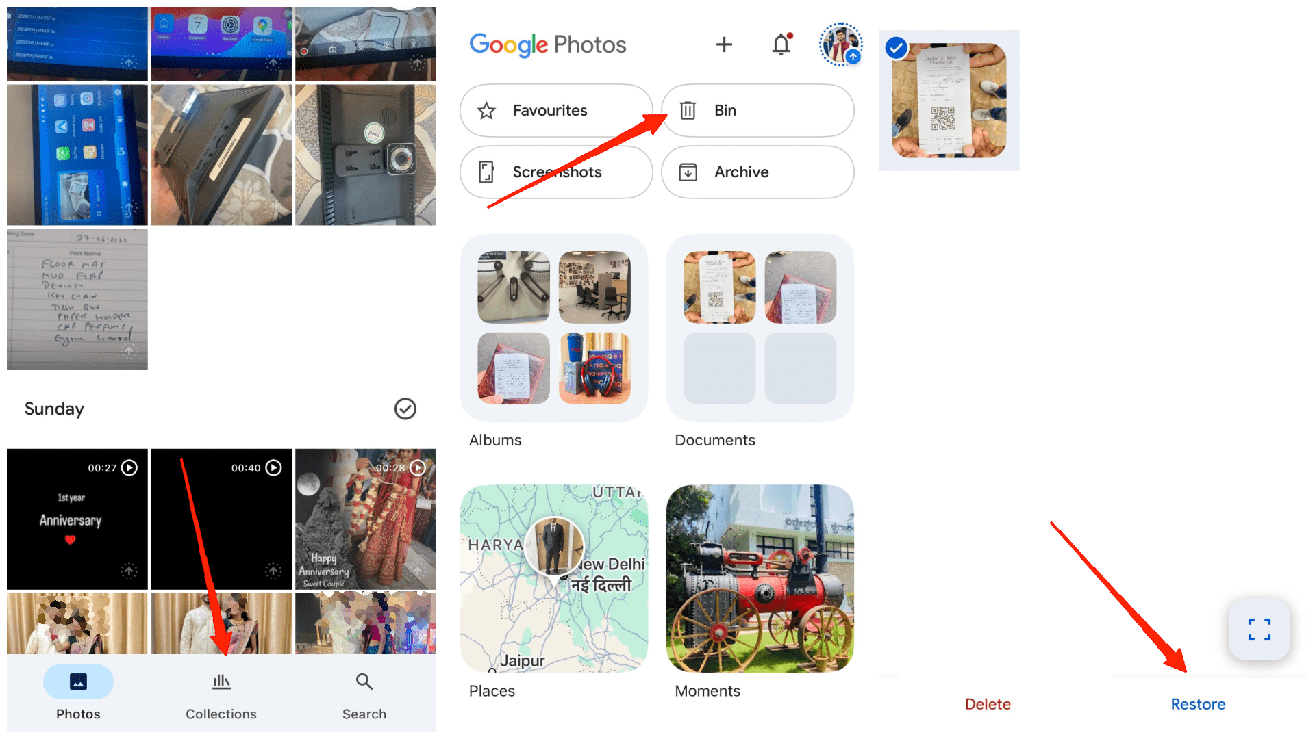 Googleフォトにバックアップされていた削除された写真を復元