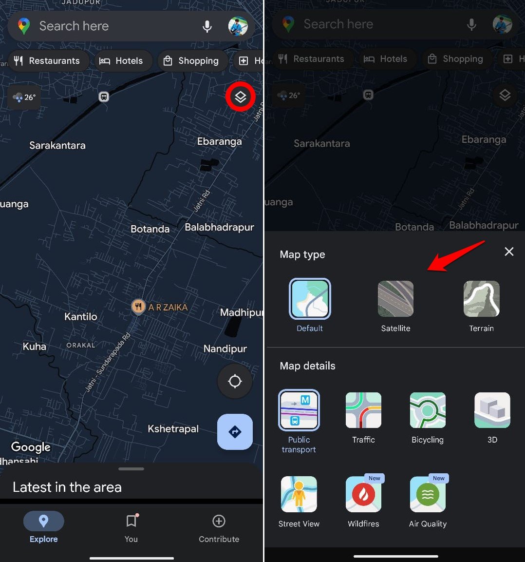 cómo cambiar la vista del mapa en Google Maps