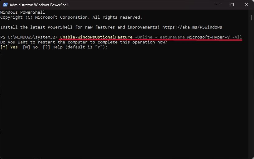 Hyper-V über PowerShell aktivieren - Hyper-V auf Windows 11