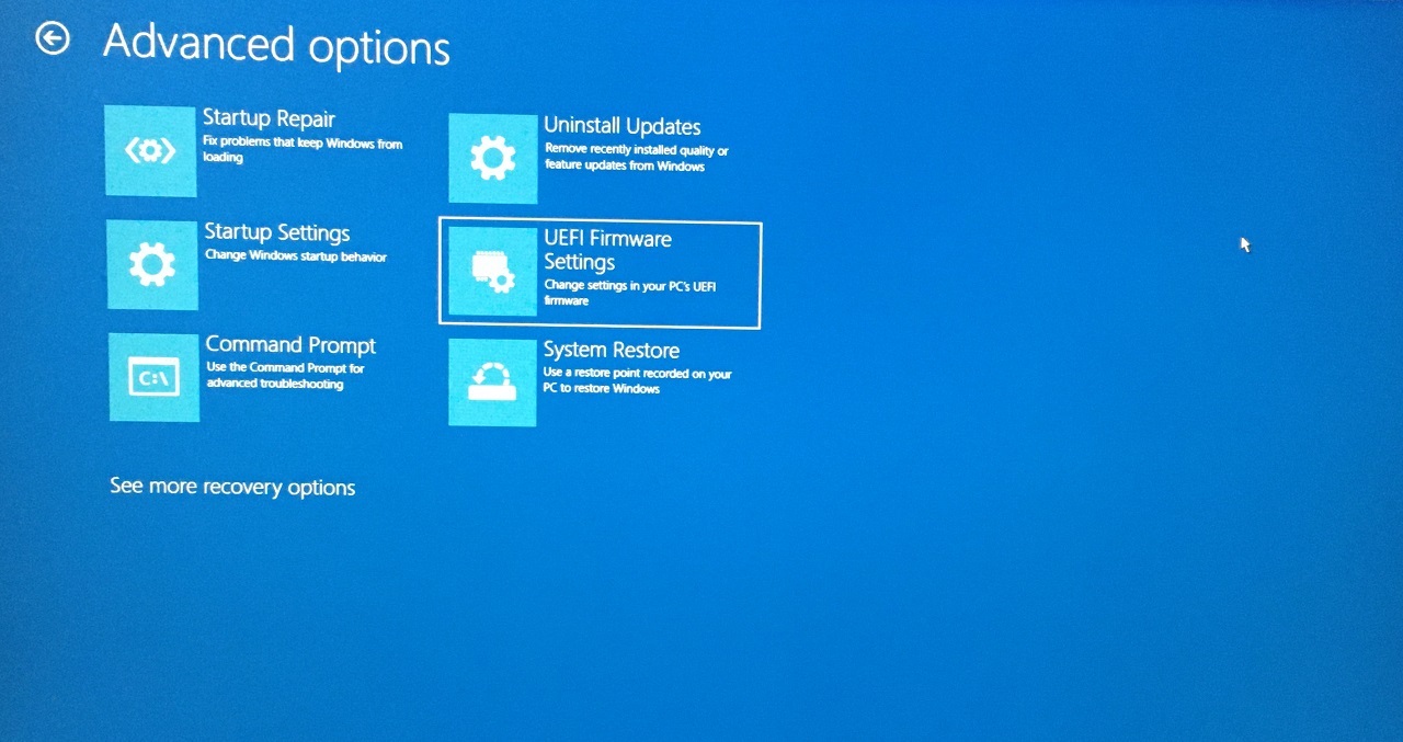6 - Elegir Configuraciones de Firmware UEFI