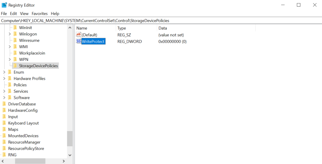 Remove Write Protection