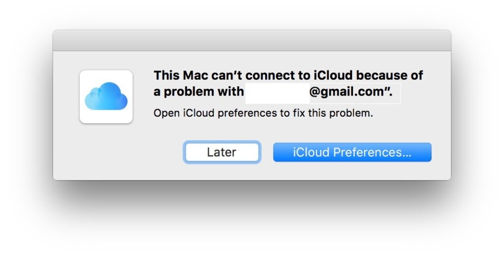 Ce Mac ne peut pas se connecter à iCloud