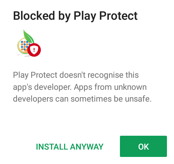 Bloqueado por Play Protect