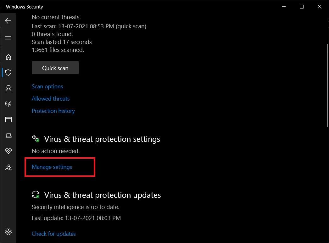 Manage Settings