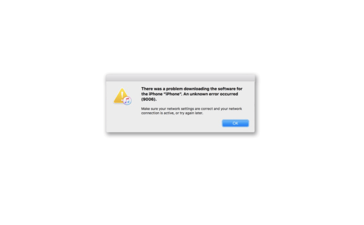 iTunesエラー9006を修正する