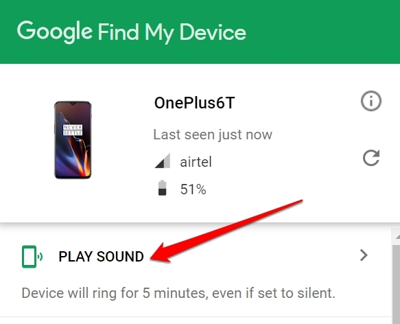 reproducir sonido para rastrear teléfono Android perdido