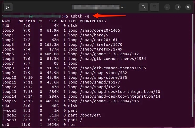 lsblk -a - Erro Sem Espaço Disponível no Dispositivo no Linux