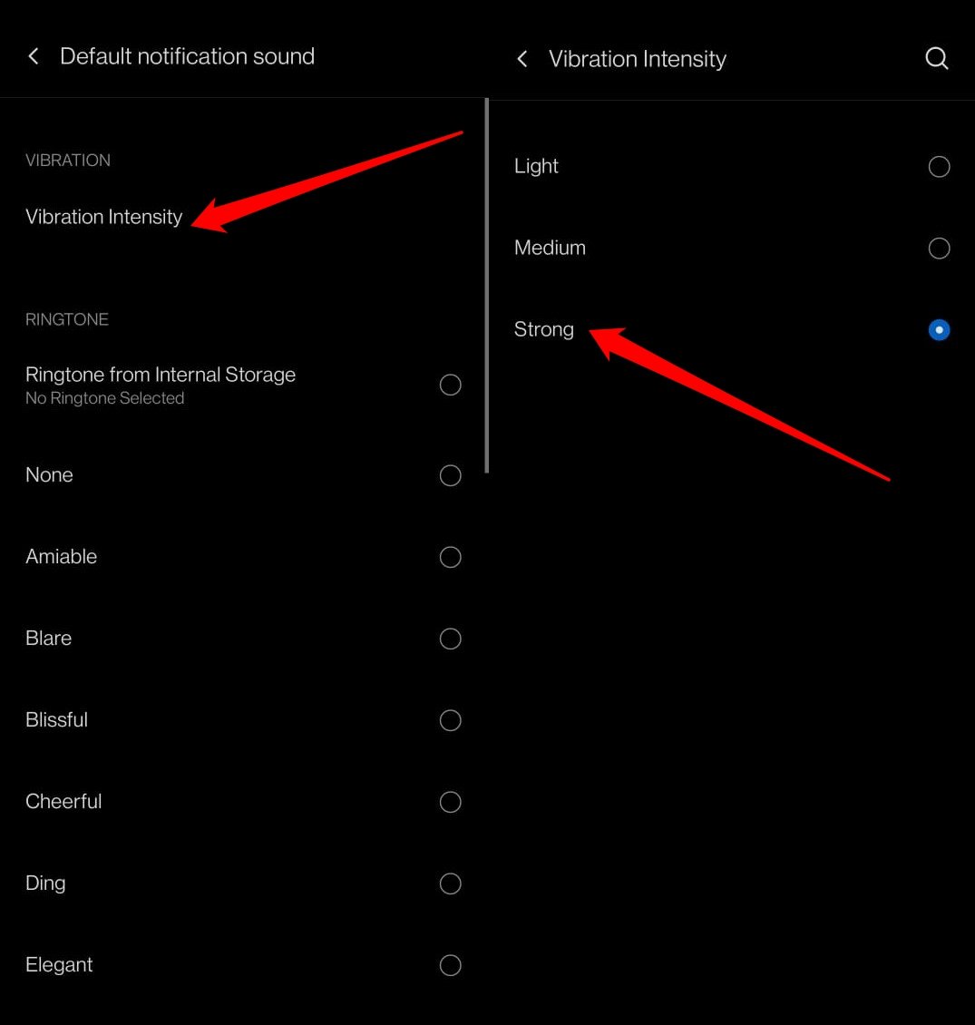 Vibrationsintensität der Standardbenachrichtigungen auf Android ändern