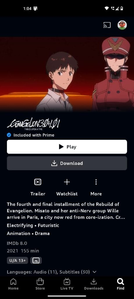 Prime Video - Mejores Aplicaciones de Streaming de Anime para Android e iOS