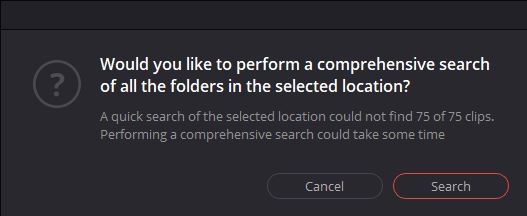 DaVinci Resolve Media Offline