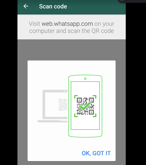 Scan du code QR WhatsApp Web