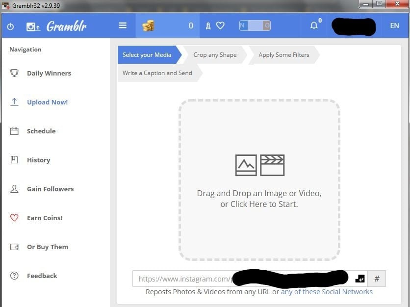 Upload Instagram Video from PC