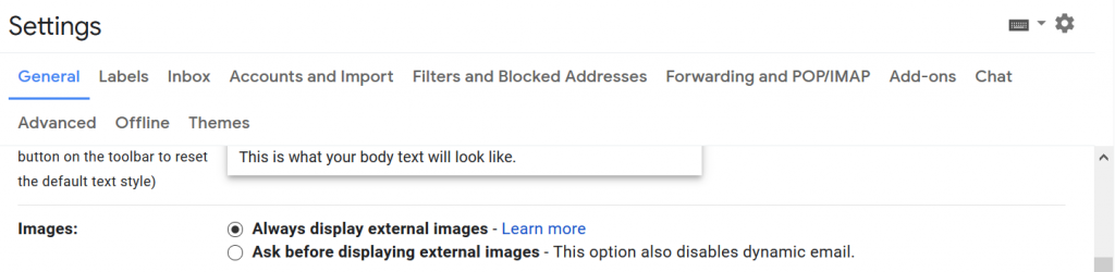 Blockieren externer Bilder in Gmail