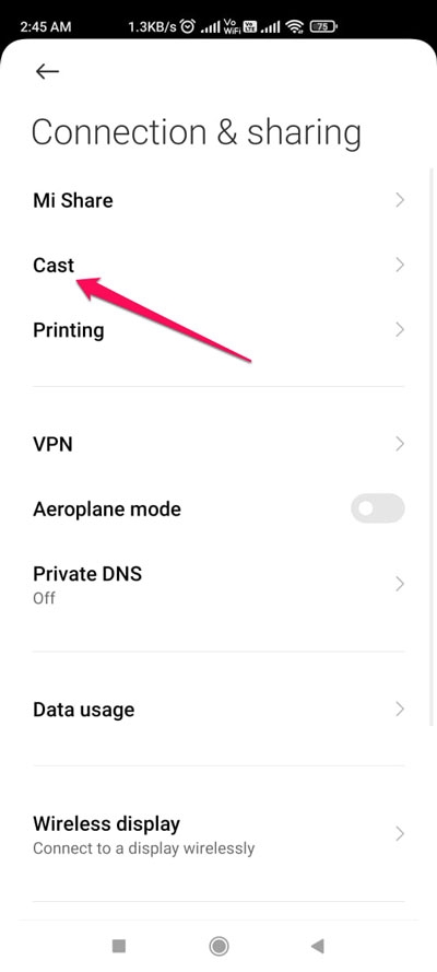 Usar Screen Cast - No se Puede Tomar Captura de Pantalla Debido a la Política de Seguridad