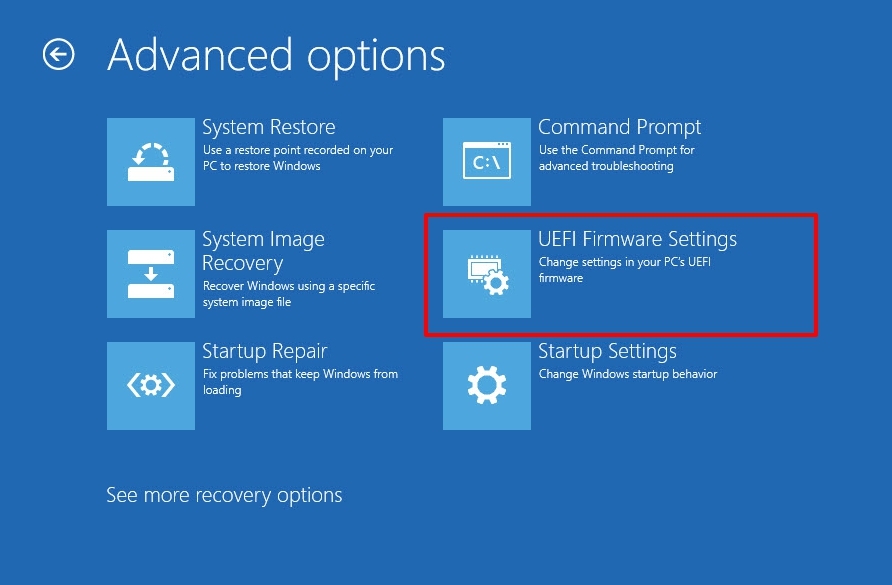 paramètres du firmware uefi windows 11