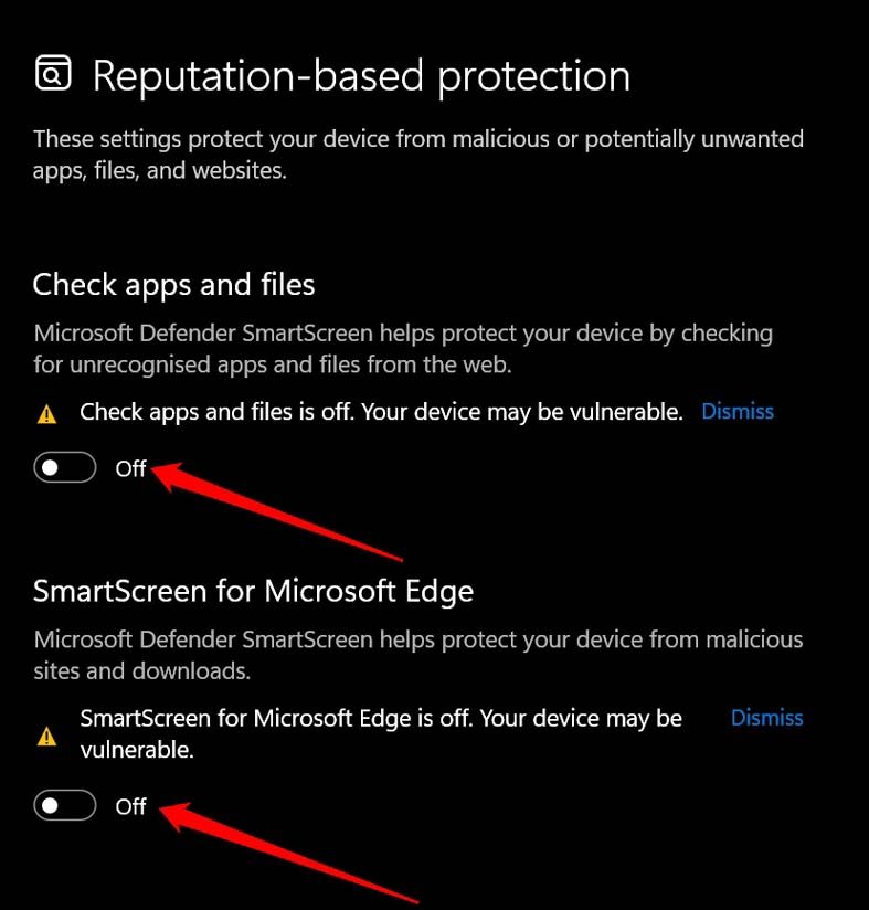 Microsoft Edge용 SmartScreen 비활성화