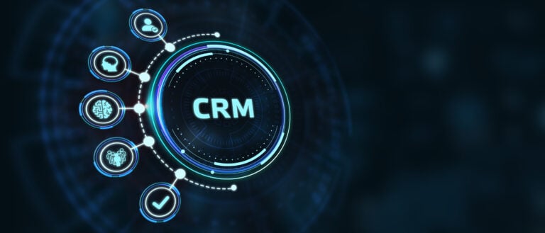 Affaires, Technologie, Internet et concept de réseau. CRM Client