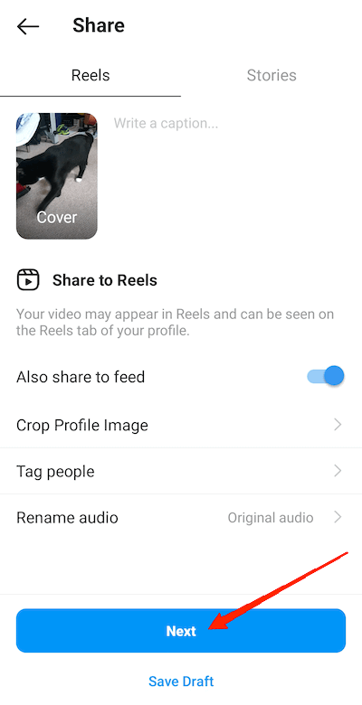 Uma vez que o reel é carregado, você pode facilmente copiar o link e usar uma fonte de terceiros para baixá-lo