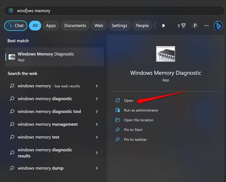 strumento di diagnostica della memoria di Windows