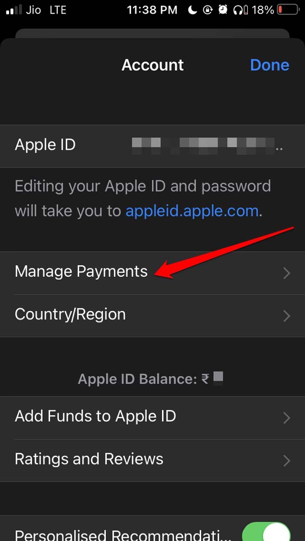 gestisci pagamenti in Apple ID