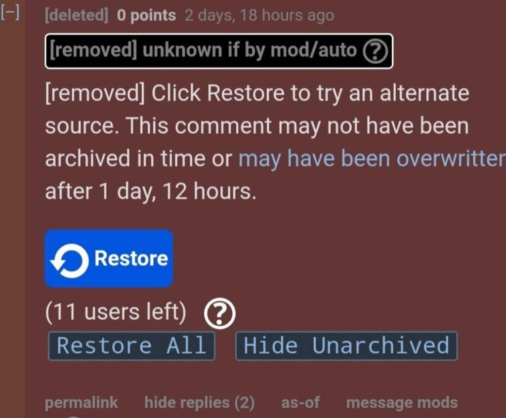 Reveddit - Ver Postagens Excluídas do Reddit