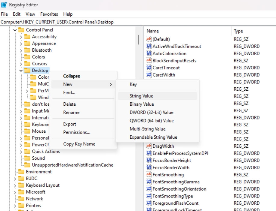 Modificar no Editor do Registro - Janela do Servidor DDE