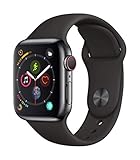 Apple Watch Series 4 (GPS + Cellular, 40mm) - スペースブラックステンレススチールケースとブラックスポーツバンド