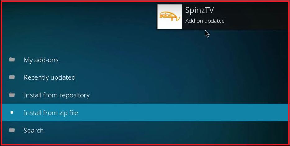 SpinzTV auf Kodi heruntergeladen