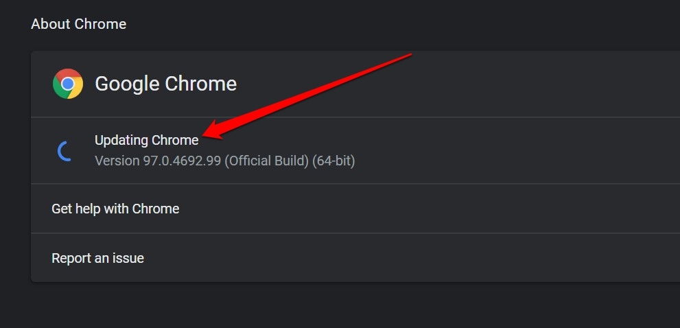updating Chrome browser manually