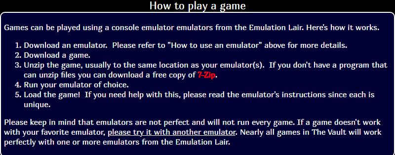 Играть в ROM с Vimm’s Lair