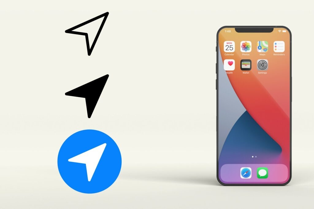 Пустая стрелка на iPhone
