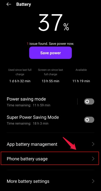 Utilisation de la batterie du téléphone