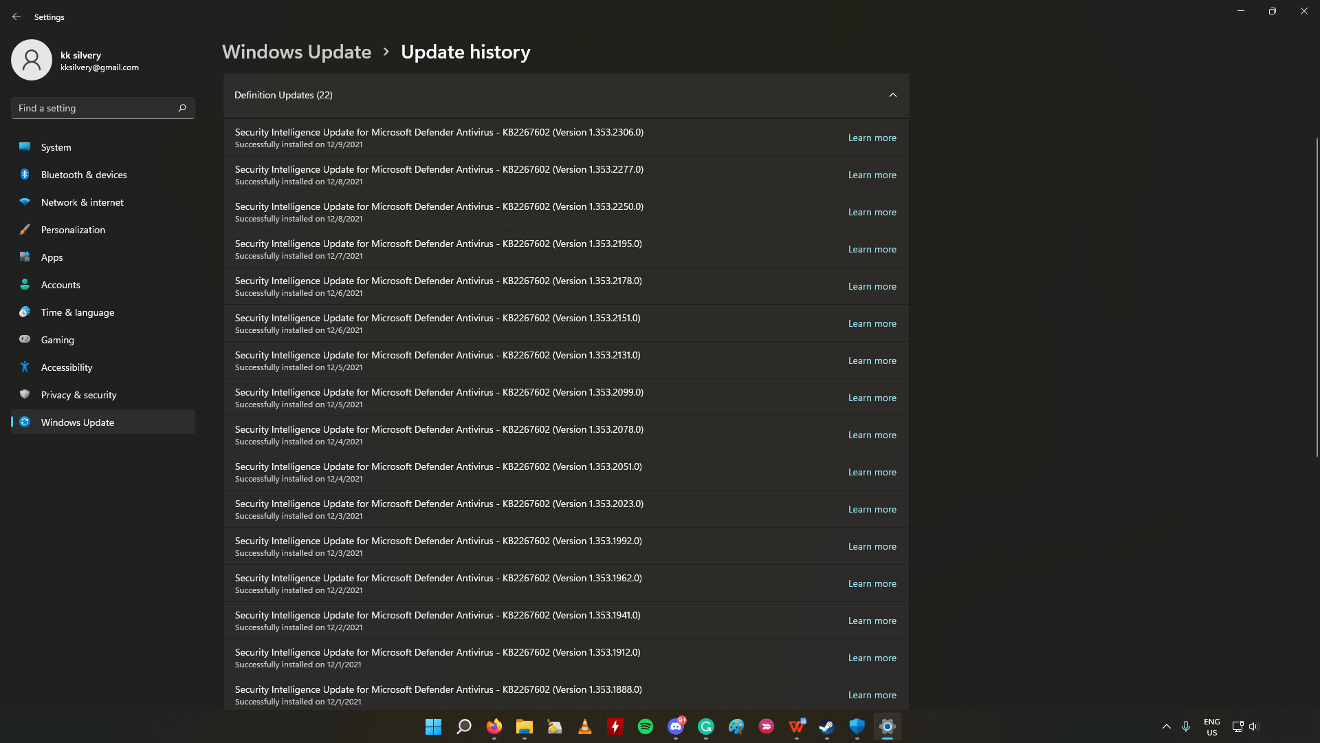 Windows Defender Definitionsupdates