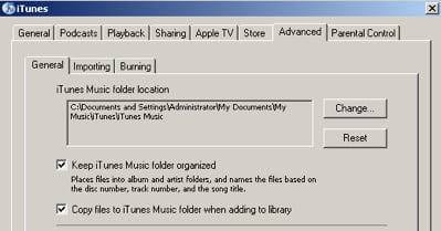 Spostare i contenuti di iTunes su un altro disco rigido