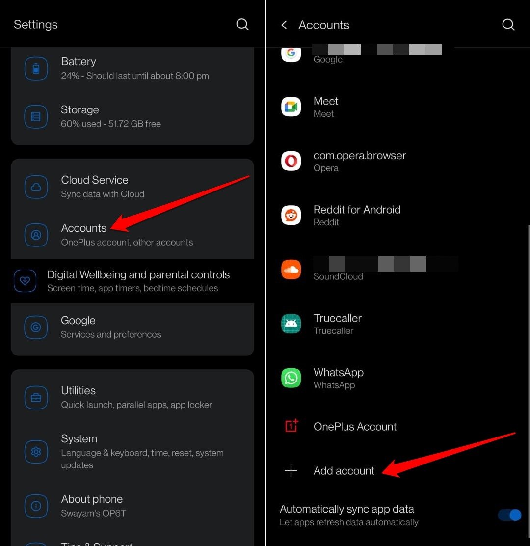 Ein Konto zum Android-Gerät hinzufügen
