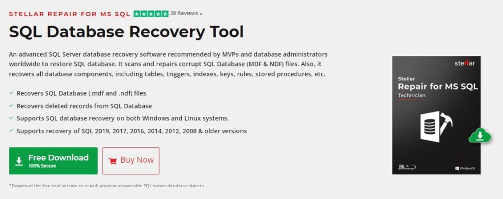 Stellar Repair for MS SQL Review