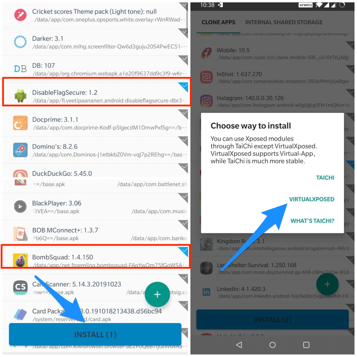 Apps auswählen und installieren