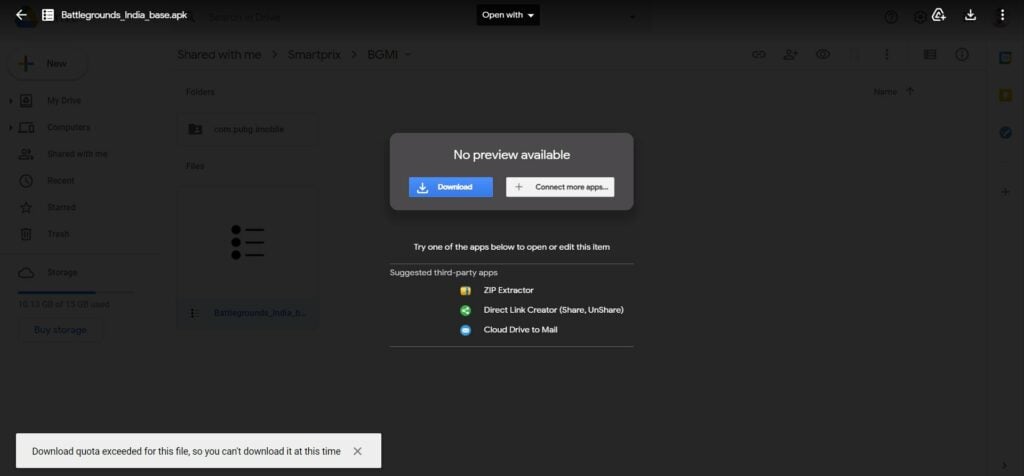 Cuota de descarga excedida para este archivo