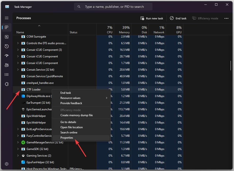 Task Manager CTFLoader - CTF Loader alto utilizzo CPU